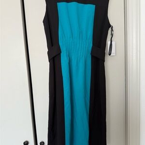 Calvin Klein Black and Teal Dress